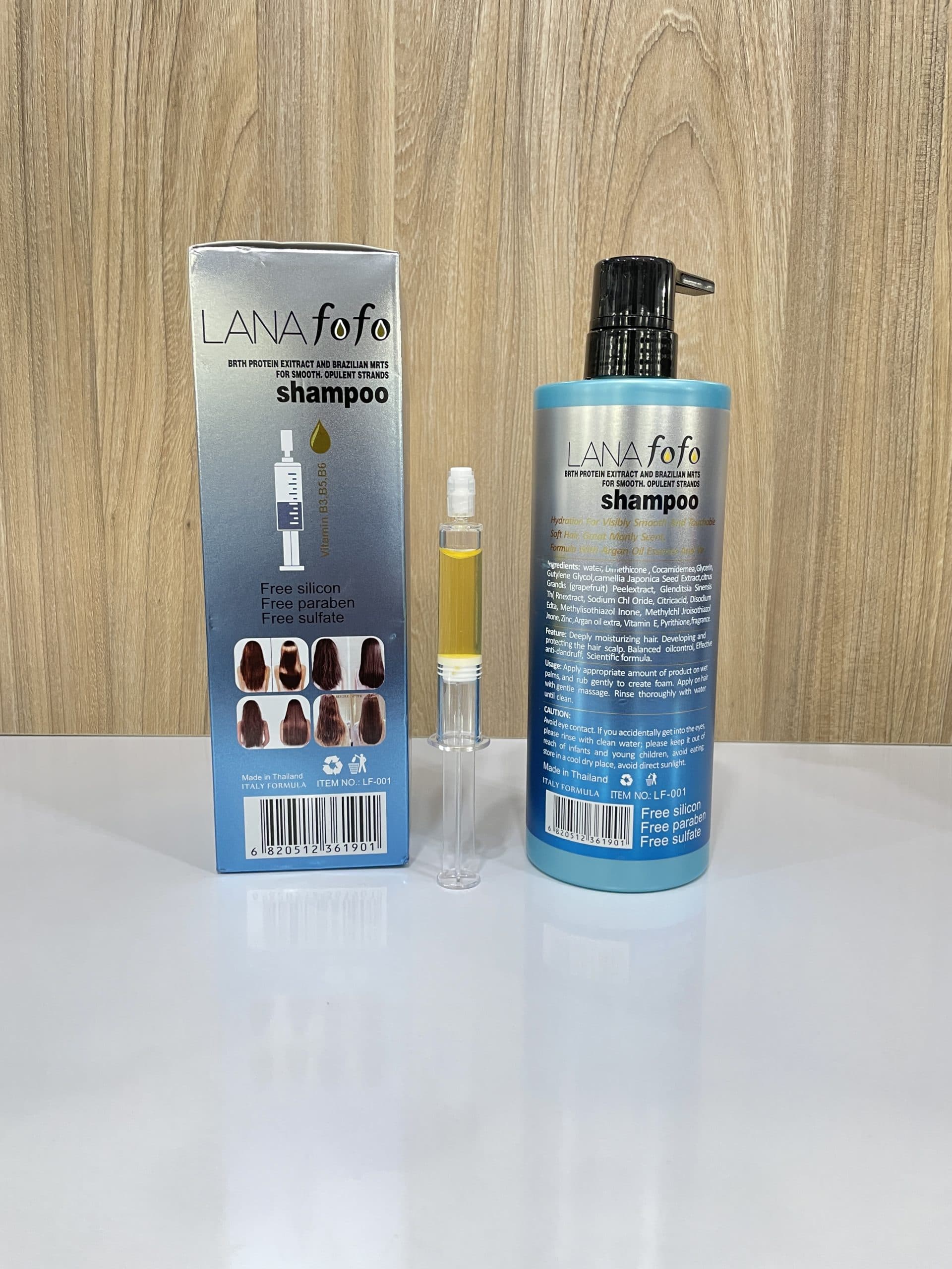 شامپو پروتئین برزیلی لانا فوفو مدل Moisturizing حجم 850 میلیلیتر به همراه سرم تقویتی — تصویر ۵