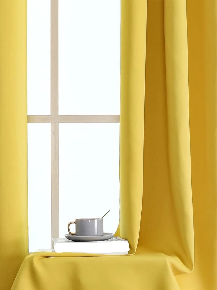 پرده پانچی مخمل هازان زرد خاص | پرده لارا — تصویر ۲