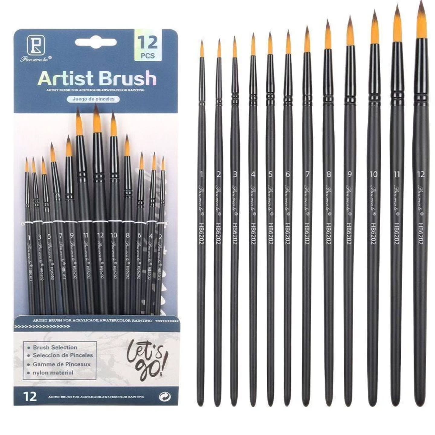 ست قلمو سرگرد 12 عددی Artist brush