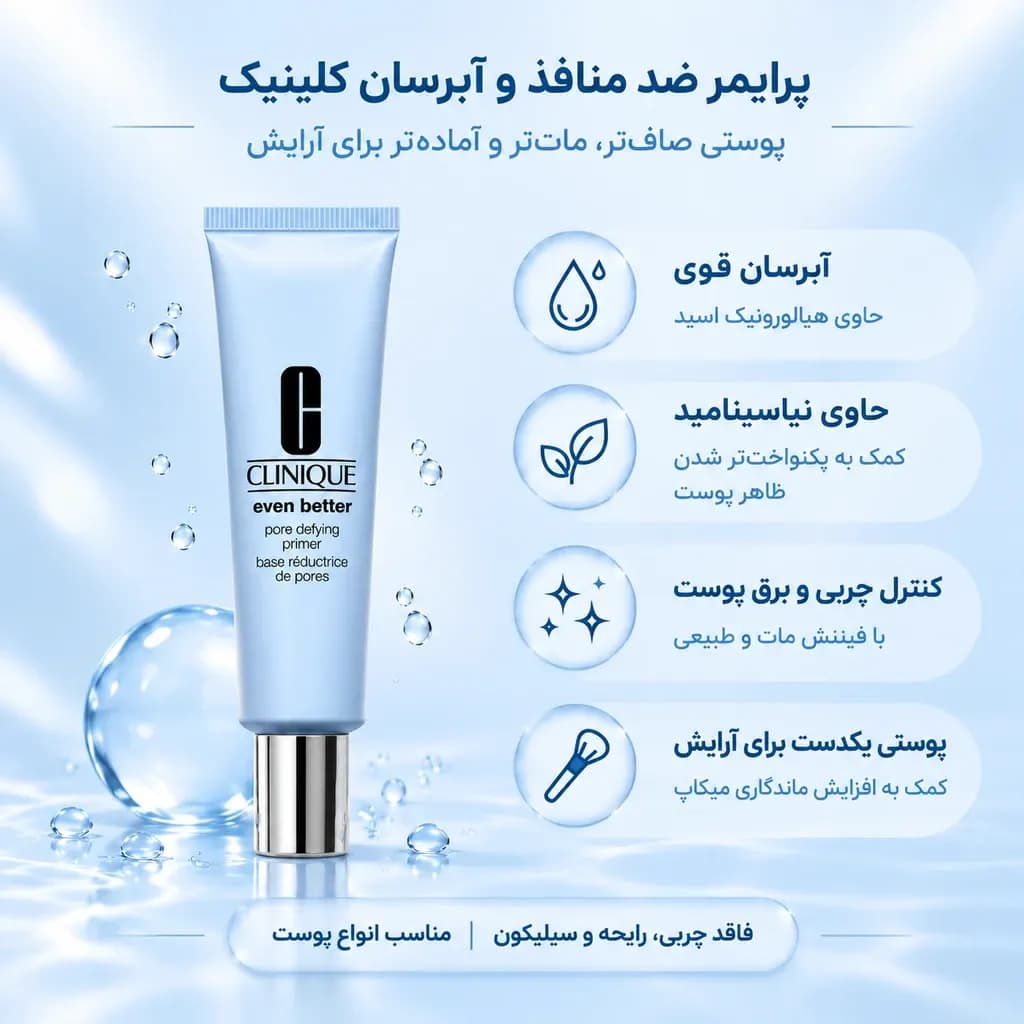 پرایمر ضدمنافذ و آبرسان کلینیک Clinique مدل Even Better — تصویر ۵