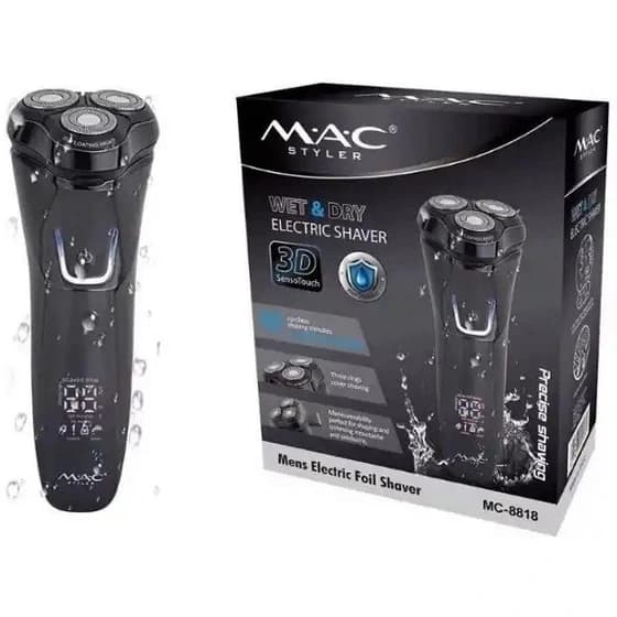 مک استایلر ریشتراش چرخشی سه تیغه ضد آب و حرفهای MC-8818