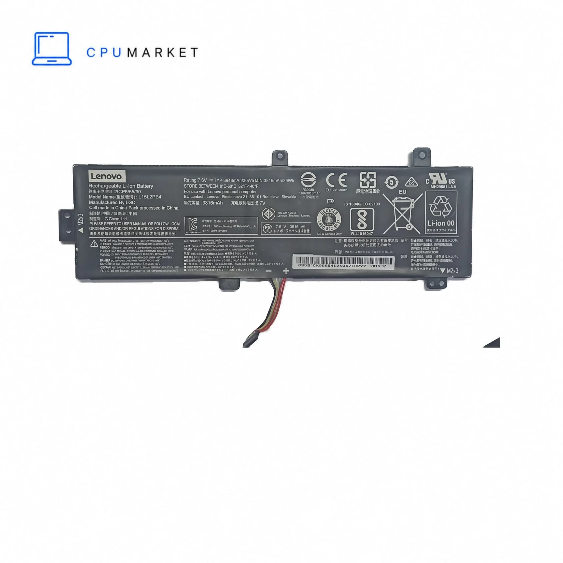 باتری لپ تاپ لنوو lenovo-Ideapad-310-15ISK – L15L2PB4 اورجینال رو دستگاهی — تصویر ۲
