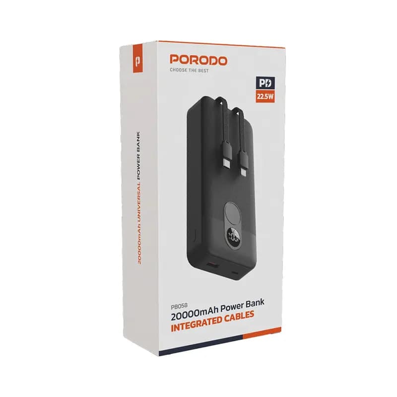 پاوربانک پرودو PORODO مدل PD-PBFCH058 ظرفیت 20000 میلی آمپر — تصویر ۷