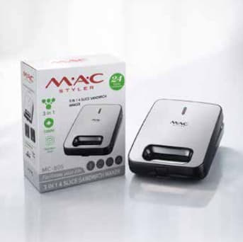 مک استایلر ساندویچساز ۳ کاره اسنک، وافل و گریل ۱۲۰۰ وات MC-505