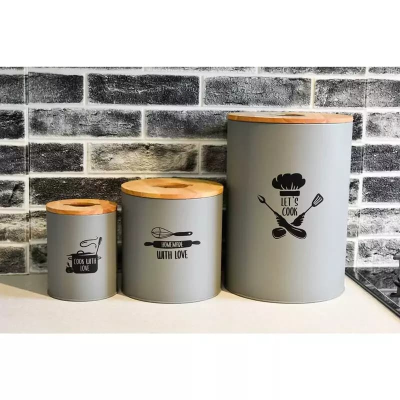 سرویس آشپزخانه 853215 طوسی CHEF بی وی کی رنگ کوره ای 15 پارچه در چوب — تصویر ۲