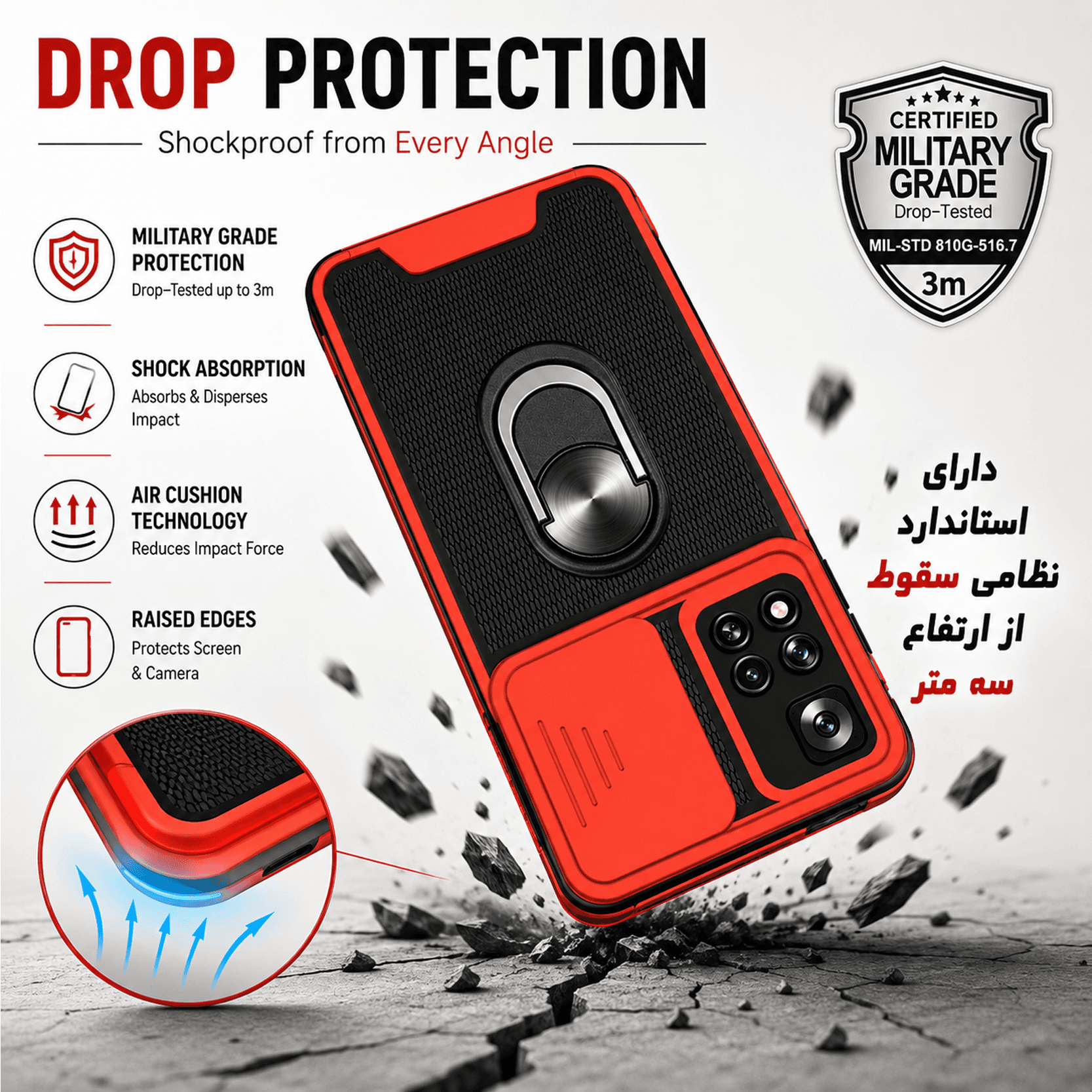کاور ژنرال کینگ مدل KSHO-21 برای گوشی سامسونگ Galaxy F62 / M62 — تصویر ۴