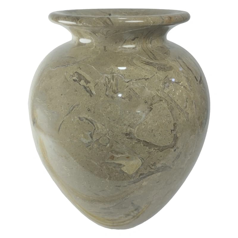 گلدان سنگی طرح خمره ای از سنگ مرمریت پرطاووسی کد 308