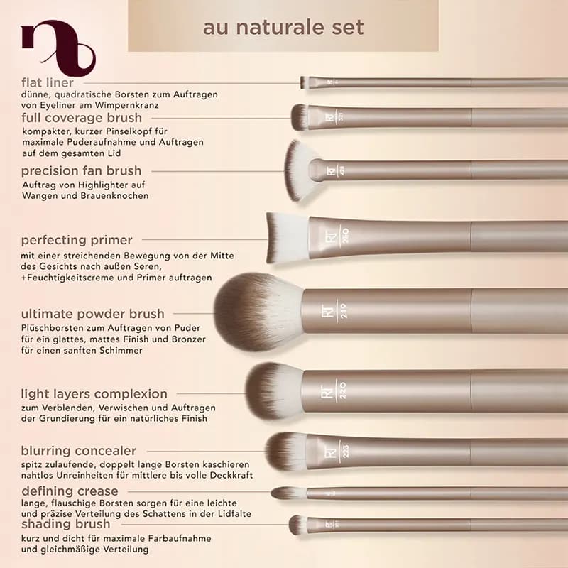 ست براش 9 تیکه ریل تکنیک Real Techniques سری Nude — تصویر ۷