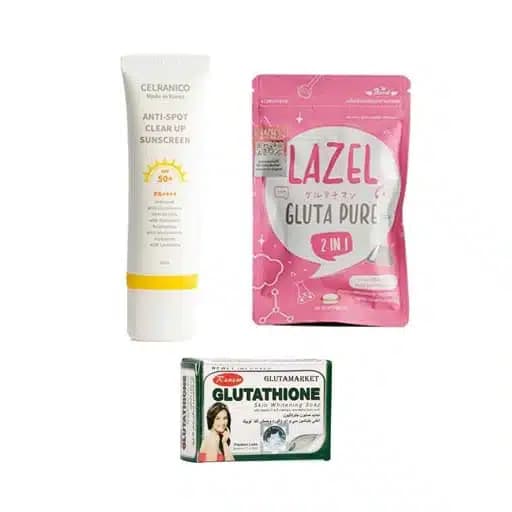 پک تخفیفی سفیدی ضد آفتاب زیر 25 سال(لزل+صابون+ضدآفتاب)