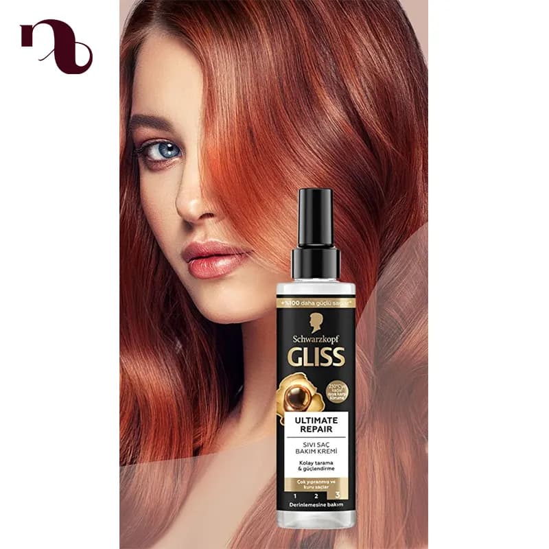 اسپری دوفاز مو گلیس مشکی 200 میل GLISS — تصویر ۳