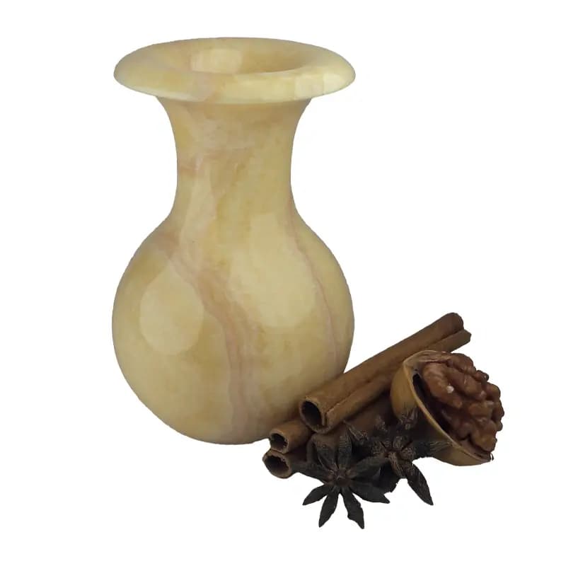 گلدان سنگی طرح سبو سایز کوچک از سنگ مرمر پرتقالی کد 250