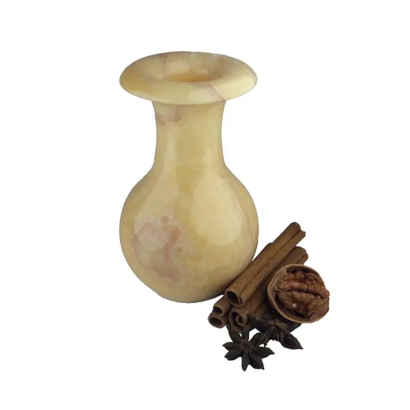 گلدان سنگی طرح سبو سایز متوسط از سنگ مرمر پرتقالی کد 249
