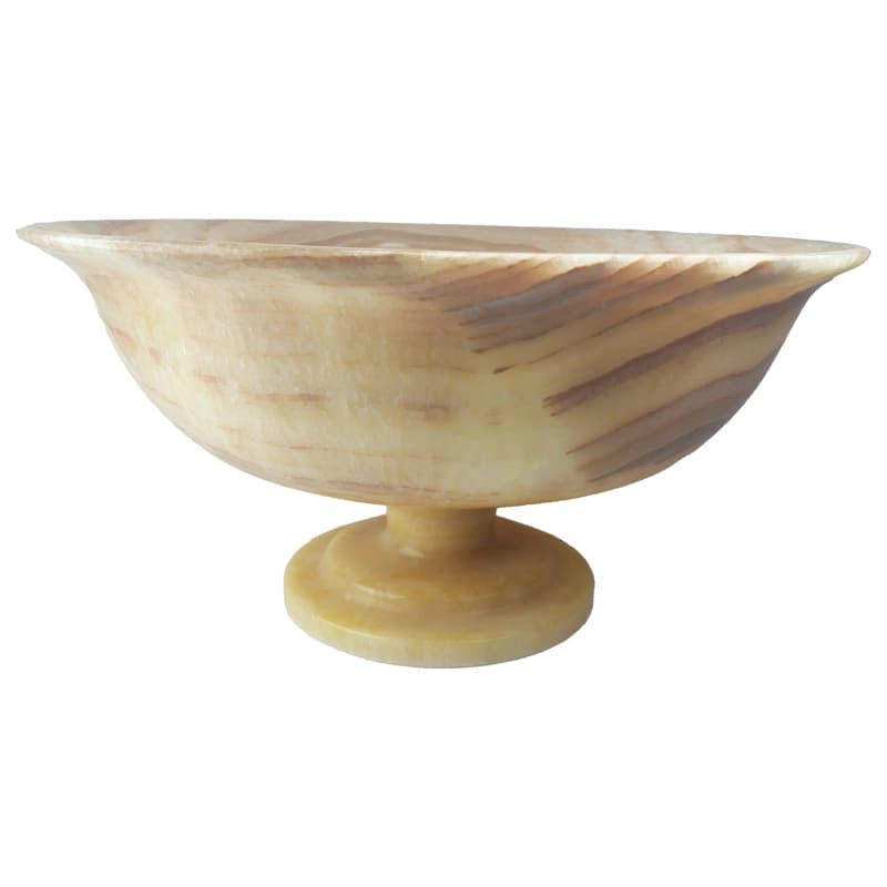 میوه خوری سنگی پایه دار با سنگ مرمر پرتقالی کد 230