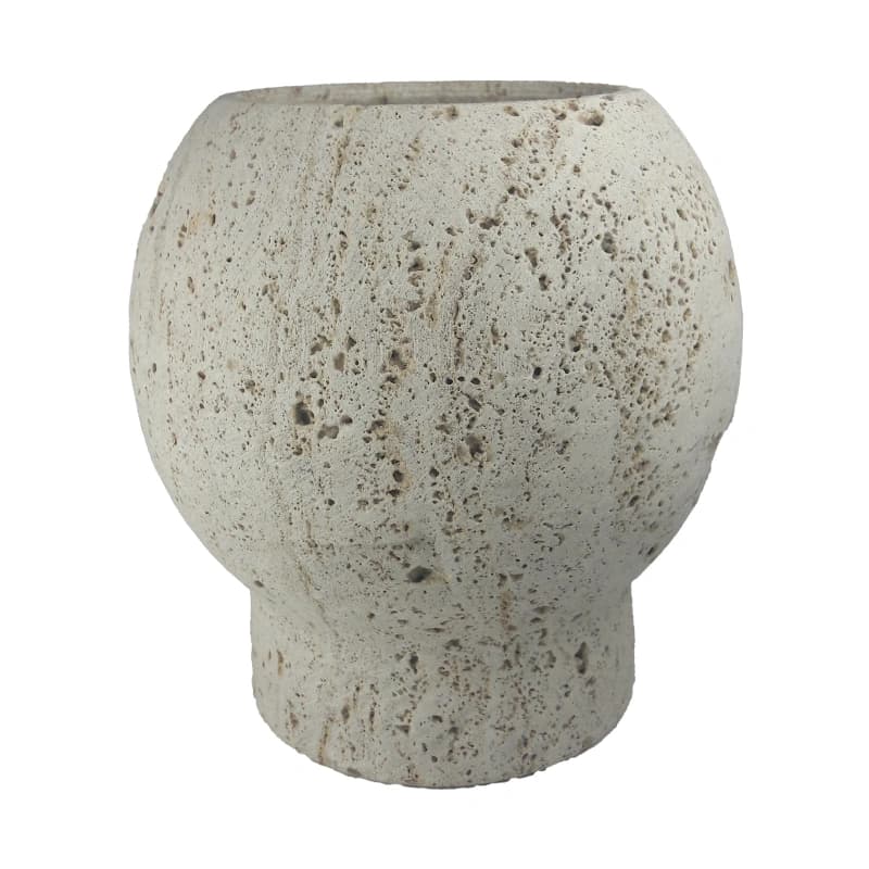 گلدان سنگی از سنگ تراورتن مدل کروی کد228