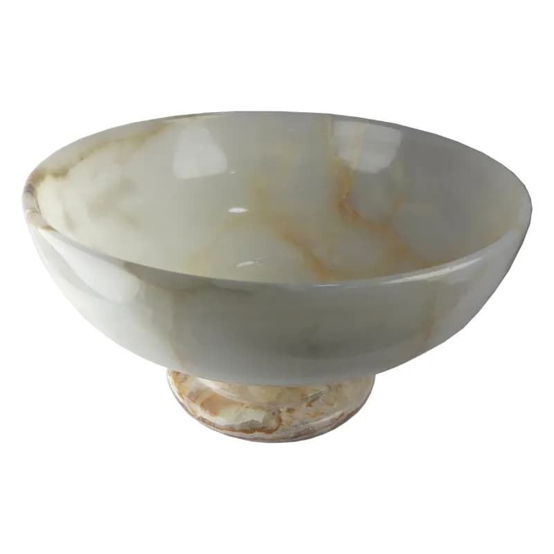 میوه خوری سنگی پایه دار از سنگ مرمر سفید کد206 — تصویر ۲