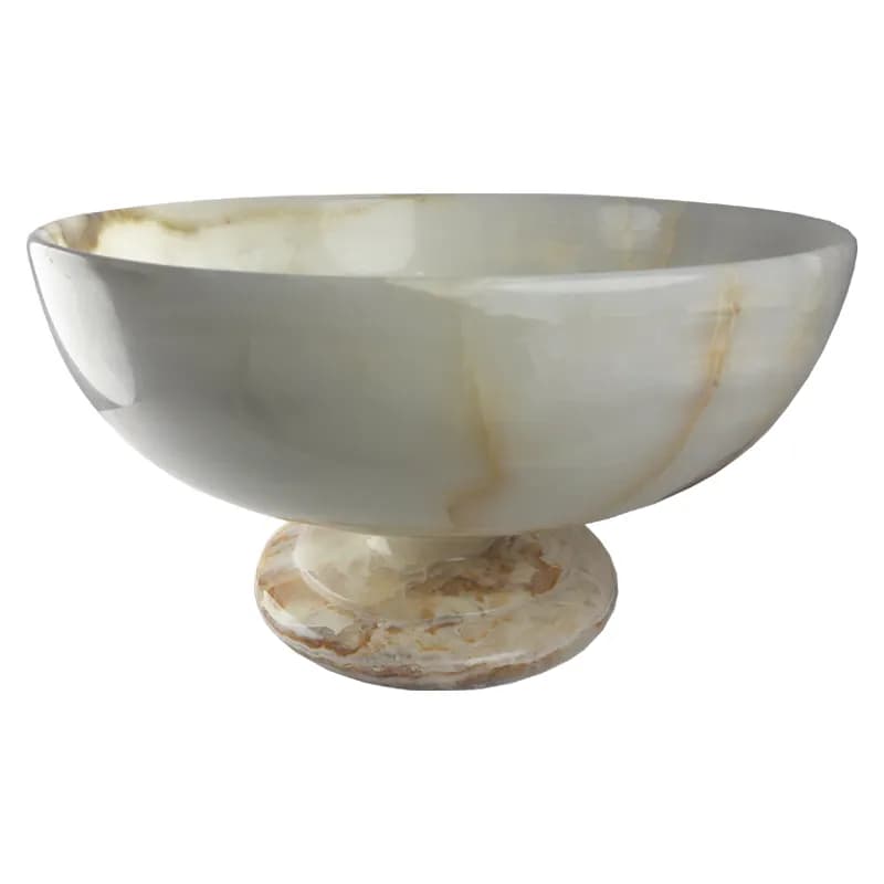 میوه خوری سنگی پایه دار از سنگ مرمر سفید کد206