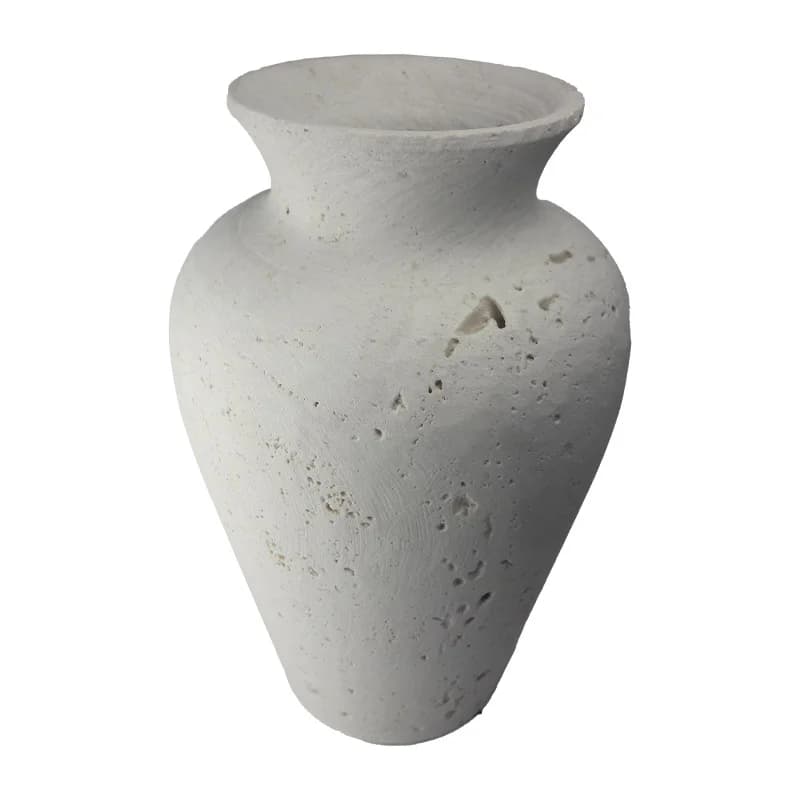 گلدان سنگی مدل خمره ای از سنگ تراورتن کد 198