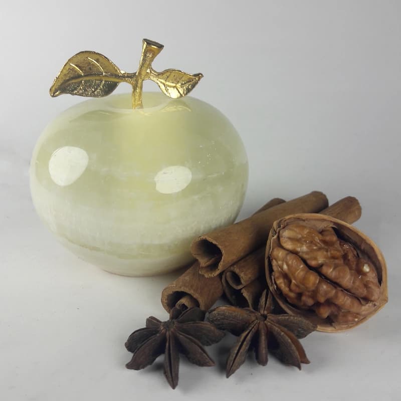 چراغ خواب سنگی مرمر سبز طرح سیب کد 172