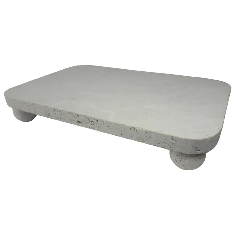 سینی سنگی مستطیل تراورتن پایه دار کد 144