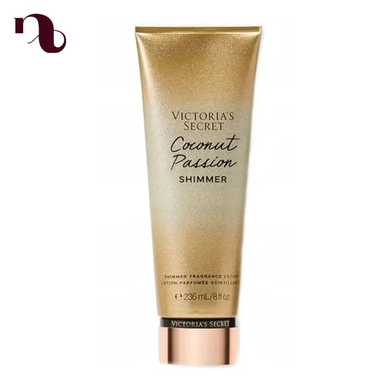 لوسیون بدن ویکتوریا سکرت Coconut Passion شیمر شاین دار؛ درخشش و رایحه گرمسیری