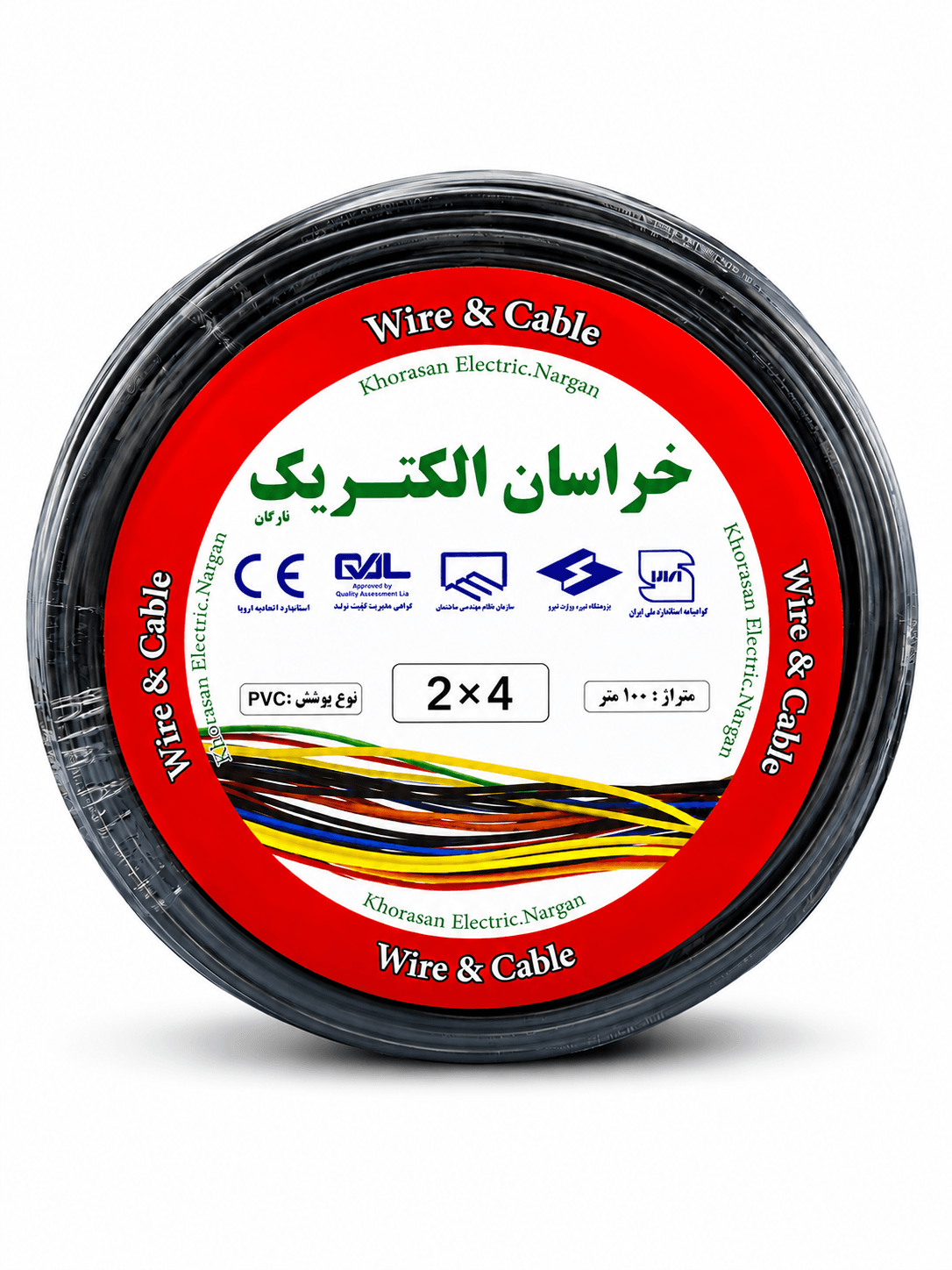 کابل 4*2 خراسان الکتریک تمام مس کلاف 100 متری
