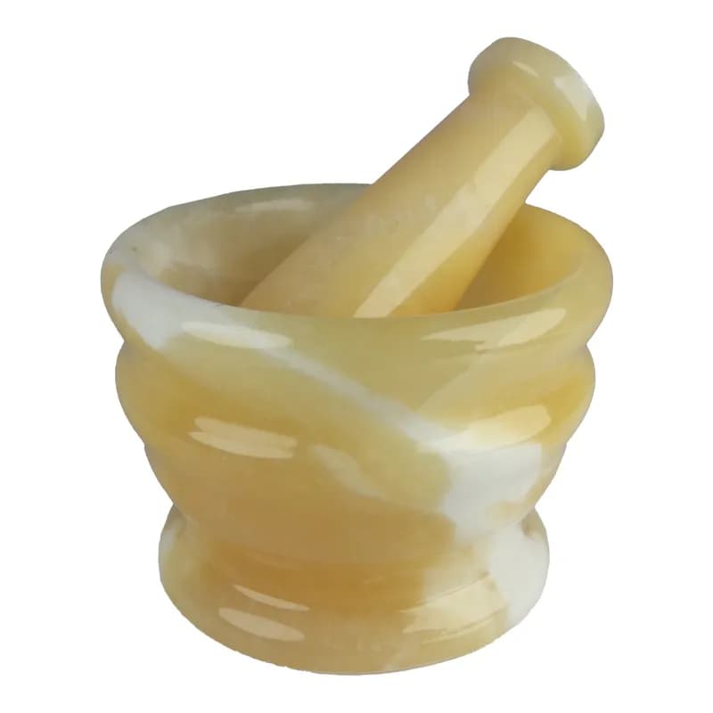 هاون سنگی مرمر پرتقالی سایز کوچک کد 061