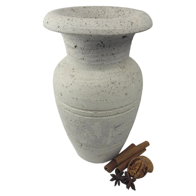 گلدان سنگی تراورتن کد 097، سایز 27×15 سانتی‌متر