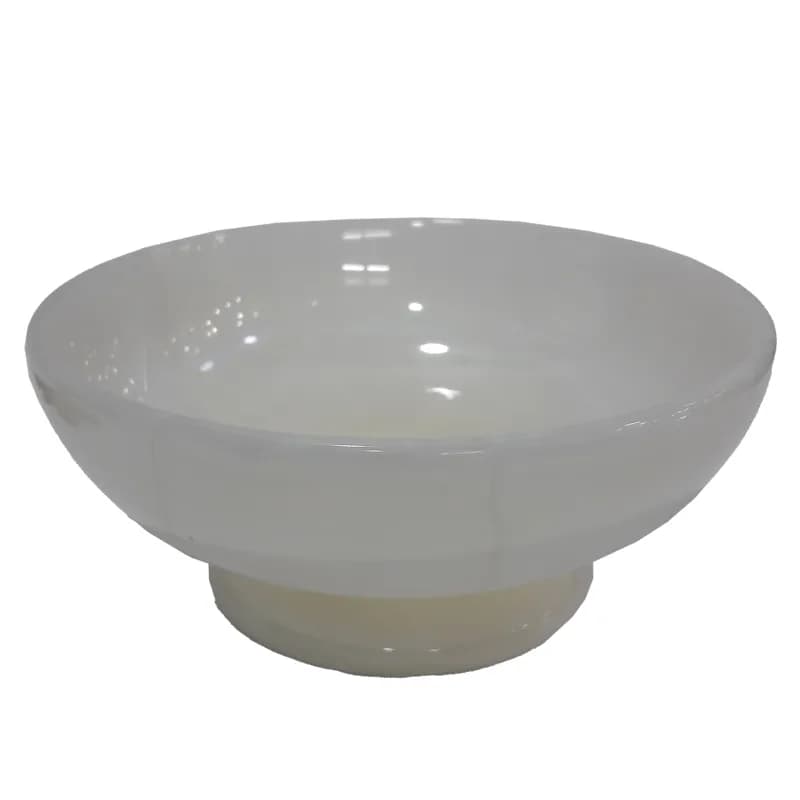 آجیل خوری/شکلات خوری پایه دار سنگ مرمر سفید کد 083، سایز 15×8 سانتی‌متر