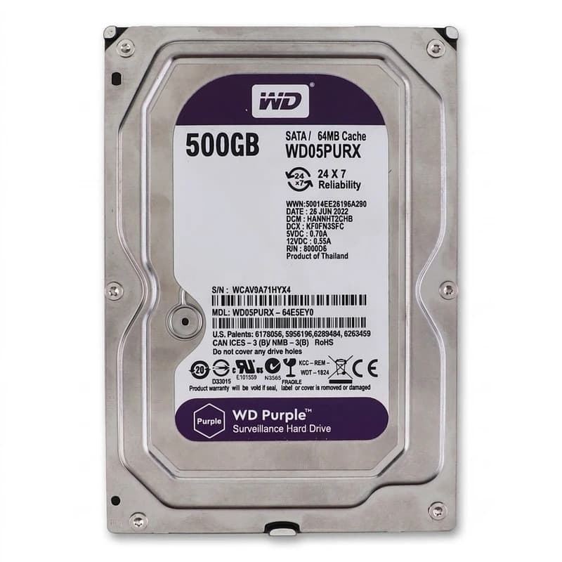 هارد دیسک اینترنال وسترن دیجیتال مدل WD05PURX ظرفیت 500 گیگابایت استوک