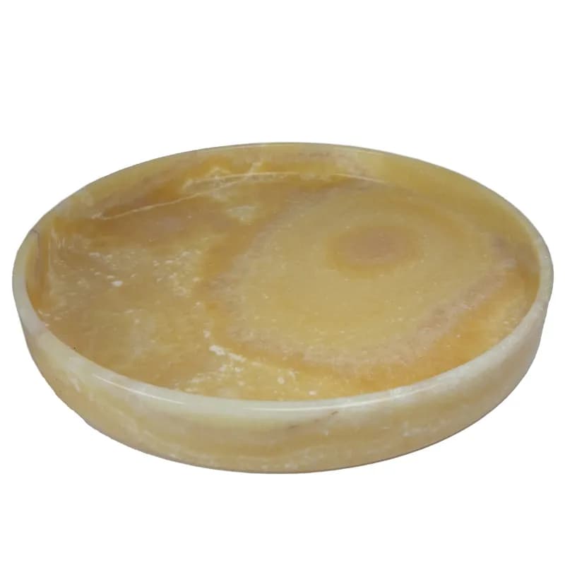ظرف میوه خوری/سینی لبه دار سنگ مرمر پرتقالی کد 041
