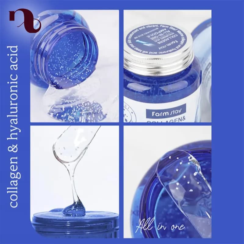 ژل آبرسان مدل هیالورونیک اسید و کلاژن فارم استی 250ml | جوانسازی و آبرسانی عمیق پوست — تصویر ۵