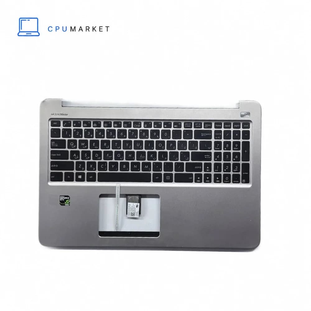 قاب کنار کیبورد لپ تاپ ایسوس به همراه کیبورد Asus k501U V502U طوسی