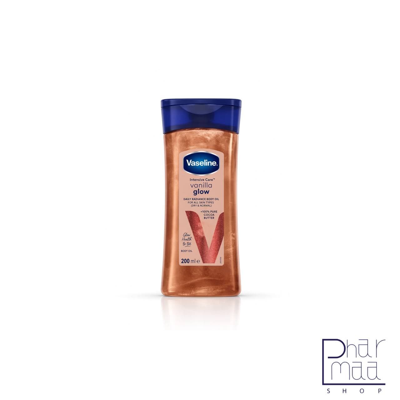 روغن بدن شیمر دار وازلین ۲۰۰ میل (vanilla glow)