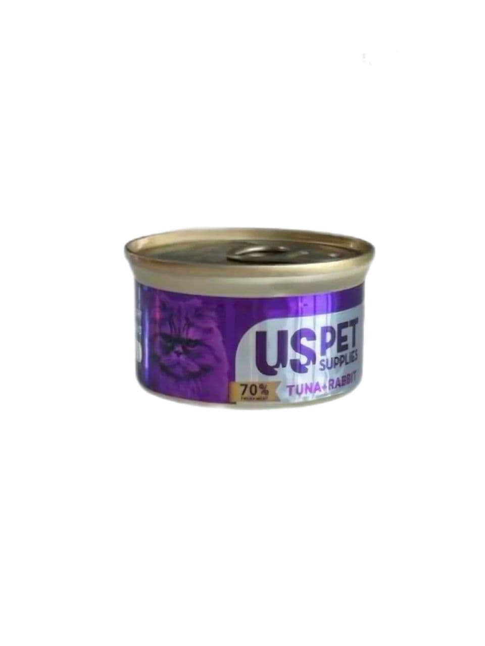 کنسرو گربه یو اس پت طعم ماهی تن و خرگوش وزن ۸۵ گرم USPET
