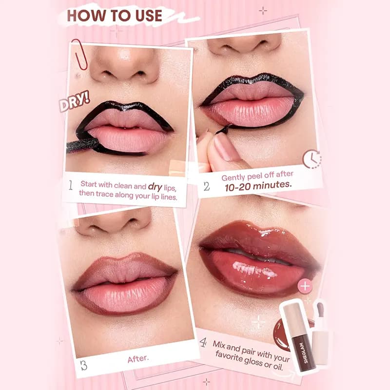 پیلاف لب شیگلم اصل (Sheglam Peel Off Lip Tint) — تصویر ۳