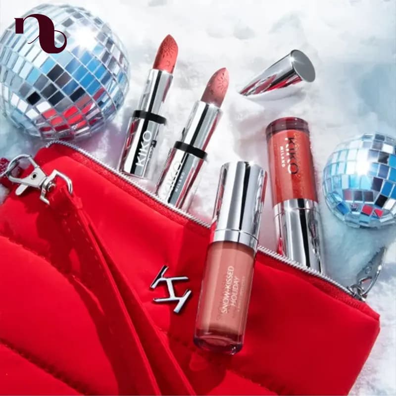 ست رژلب و لیپ گلاس کیکو میلانو (Snow-Kissed Holiday Collection) — تصویر ۴
