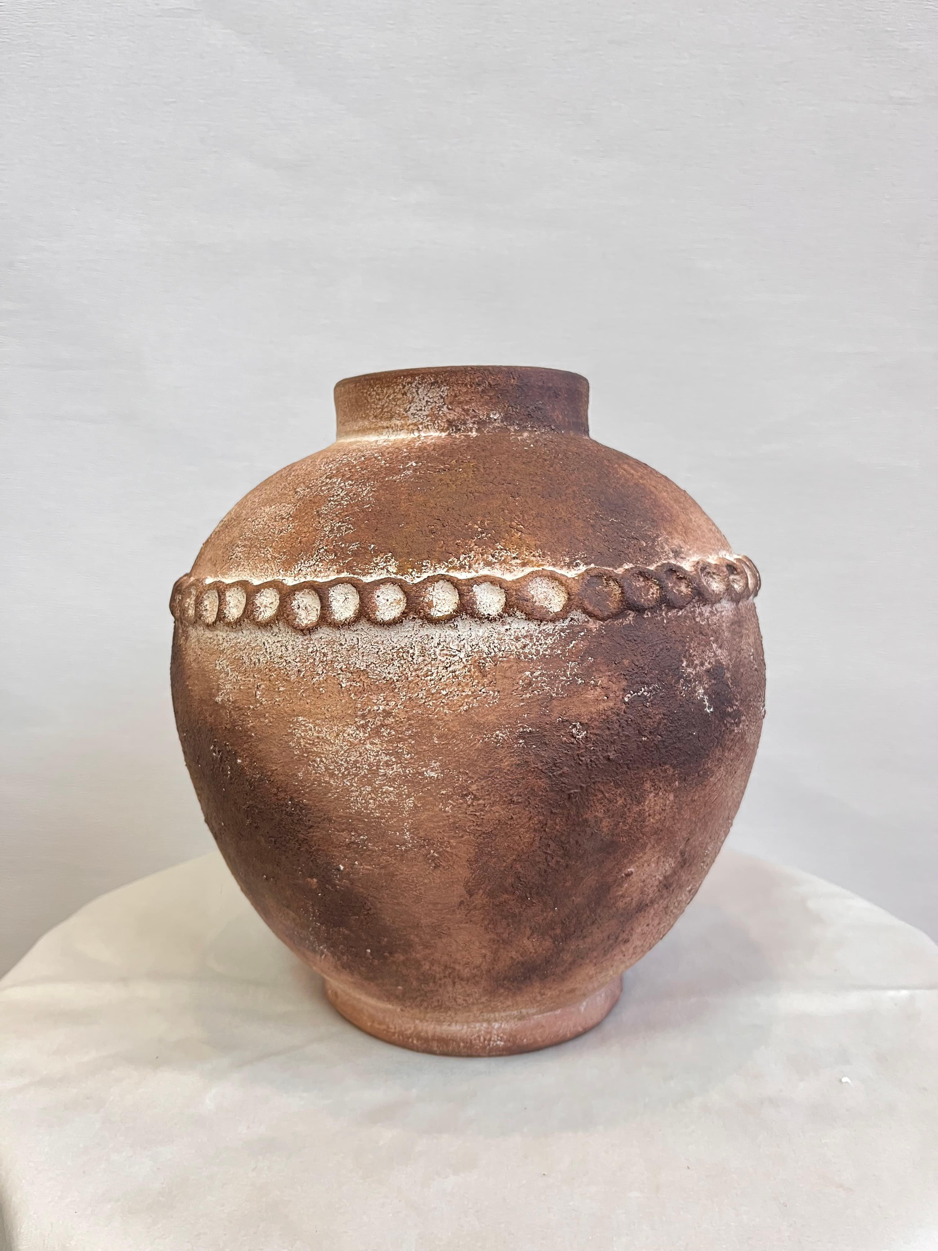 گلدان رومیزی تک زنجیر پتینه قهوه ای