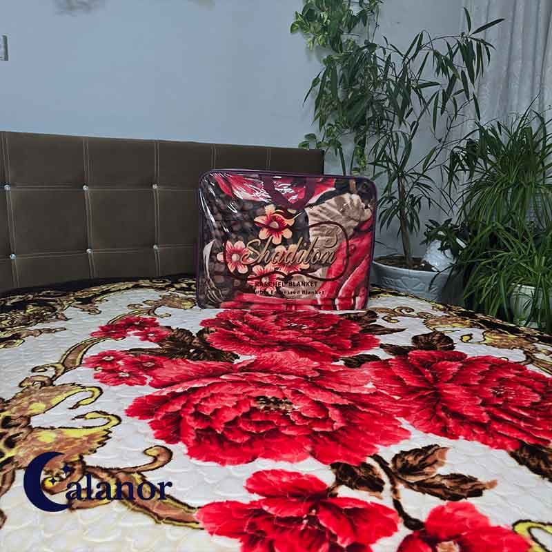 پتو دو نفره گلبافت گلدار برجسته — تصویر ۲