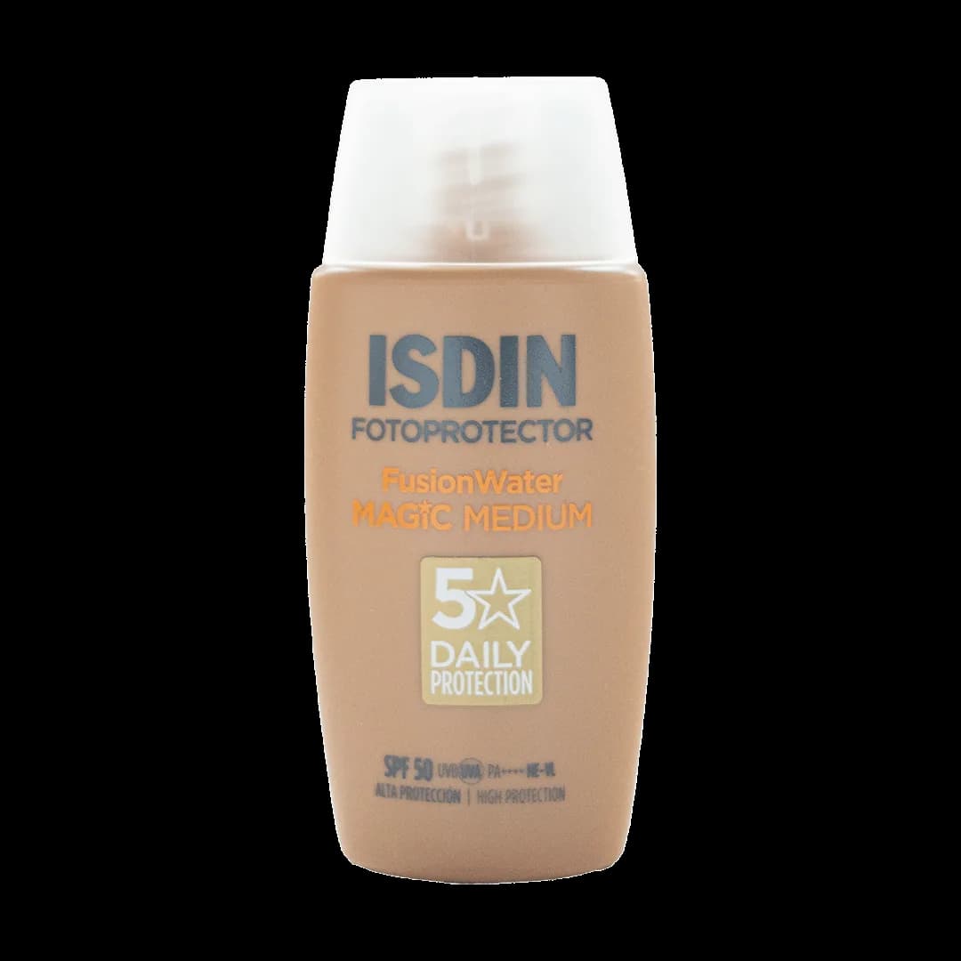 ضد آفتاب رنگی ایزدین فیوژن واتر مجیک مدیوم SPF50 ISDIN Fusion Water MAGIC Color Medium SPF 50
