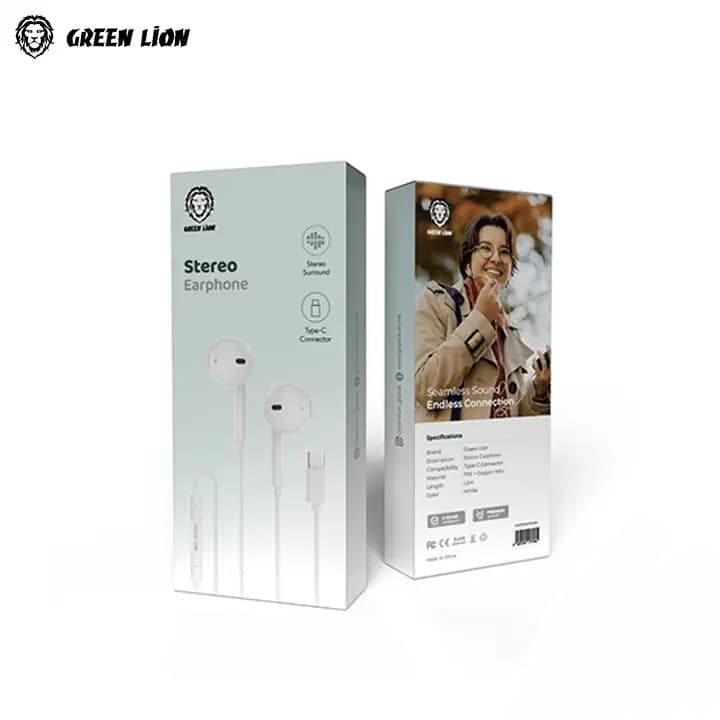 هندزفری سیمی گرین تایپ سی Green Stereo Earphones