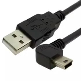 کابل دیتا مینی USB 5 پین به USB 2.0 Type A – برند No Name – طول 20 سانتی‌متر – زاویه 90 درجه Left – گارانتی تست و تضمین اصالت