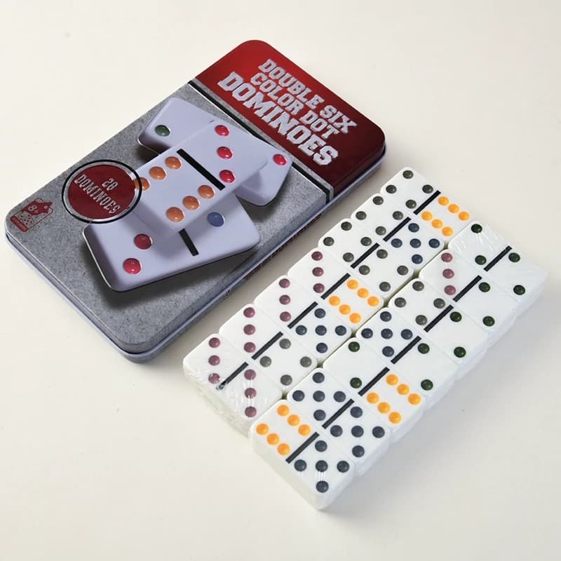 بازی دومینو سنگ جعبه فلزی DOMINOES — تصویر ۲