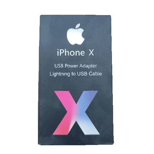 آداپتور شارژر 5 وات آیفون پک‌دار اورجینال مدل iPhone X همراه با کابل