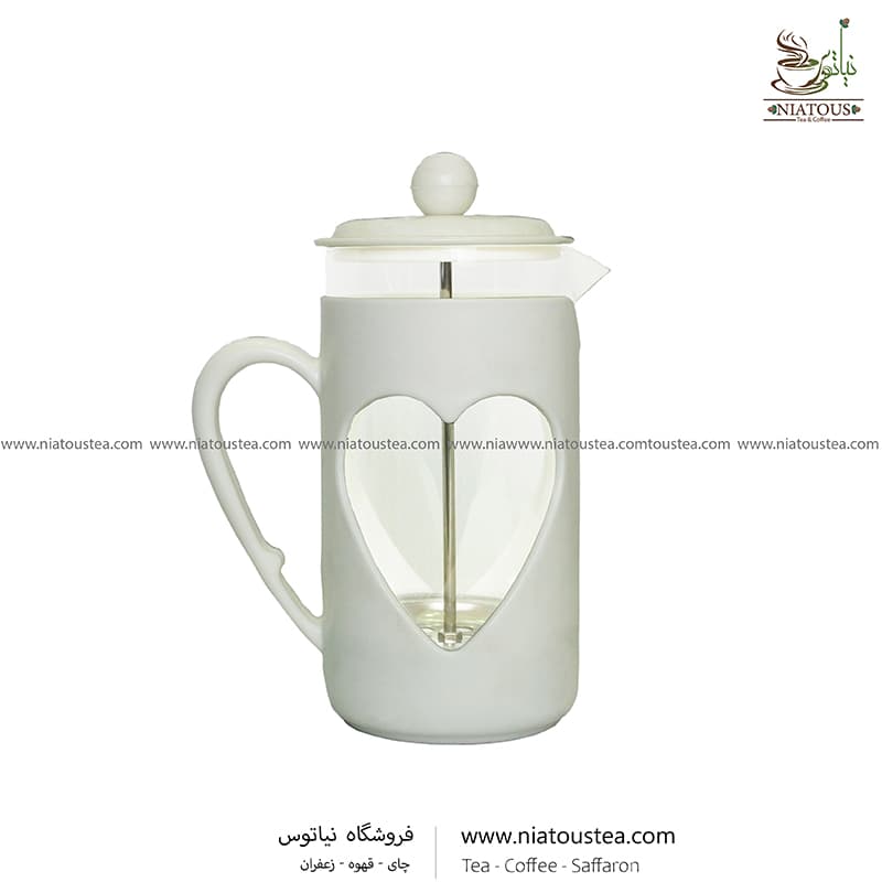 فرنچ پرس طرح قلبی سفید