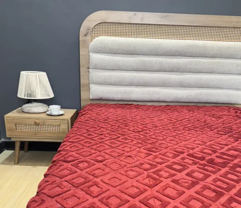 پتوی آتیس دونفره تک رنگ از شادیلون (طرح3)