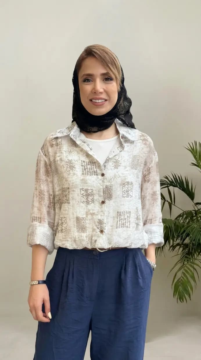 شومیز شیشه ای وارداتی کتیبه — تصویر ۷