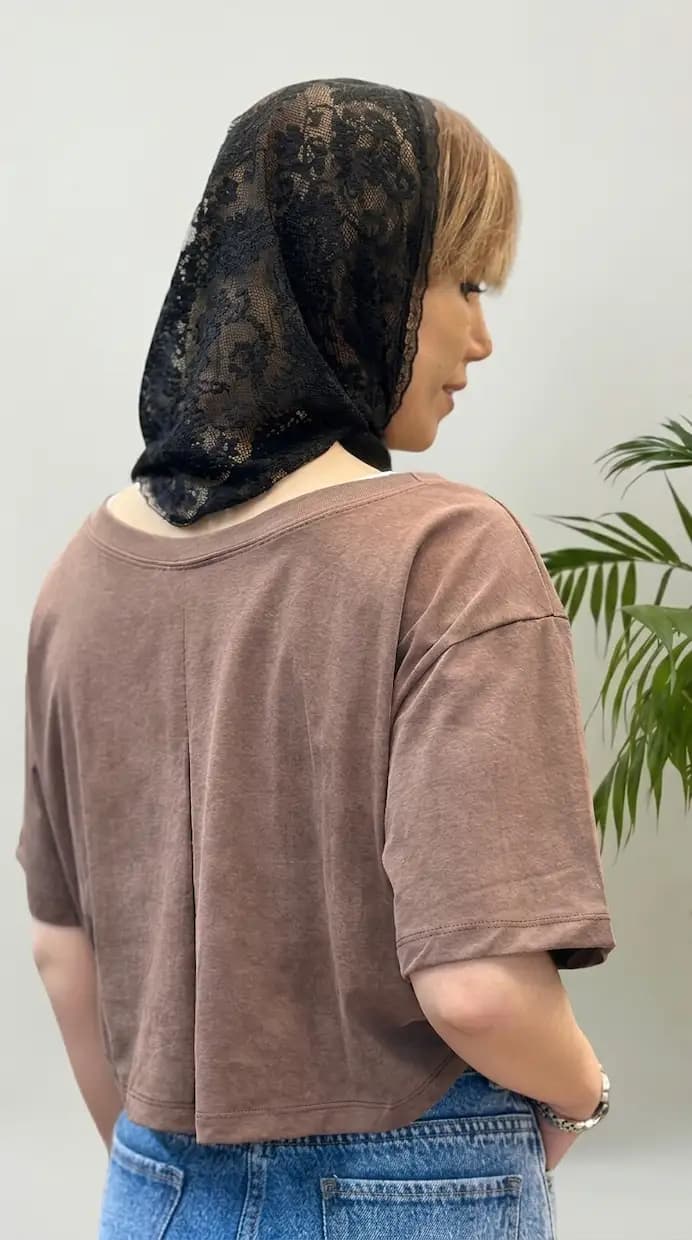 تیشرت دو تکه زنانه نخی مدل بالنسیاگا — تصویر ۷