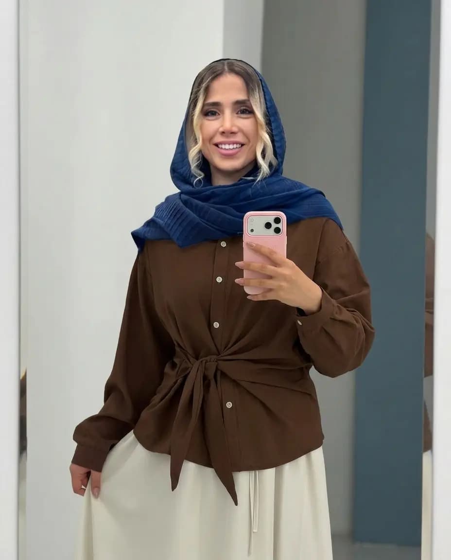شومیز جلو گره ای وارداتی زنانه مدل فشن — تصویر ۷