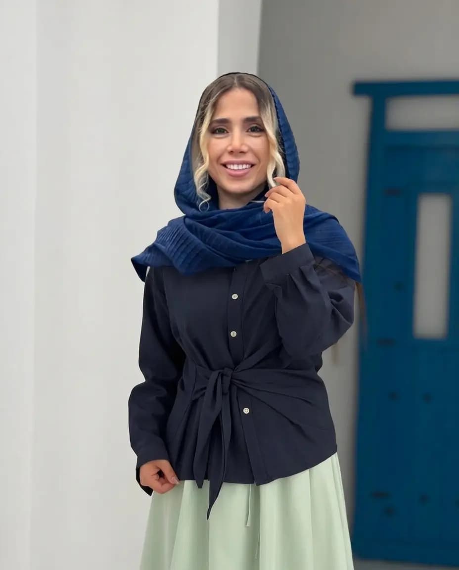 شومیز جلو گره ای وارداتی زنانه مدل فشن — تصویر ۲