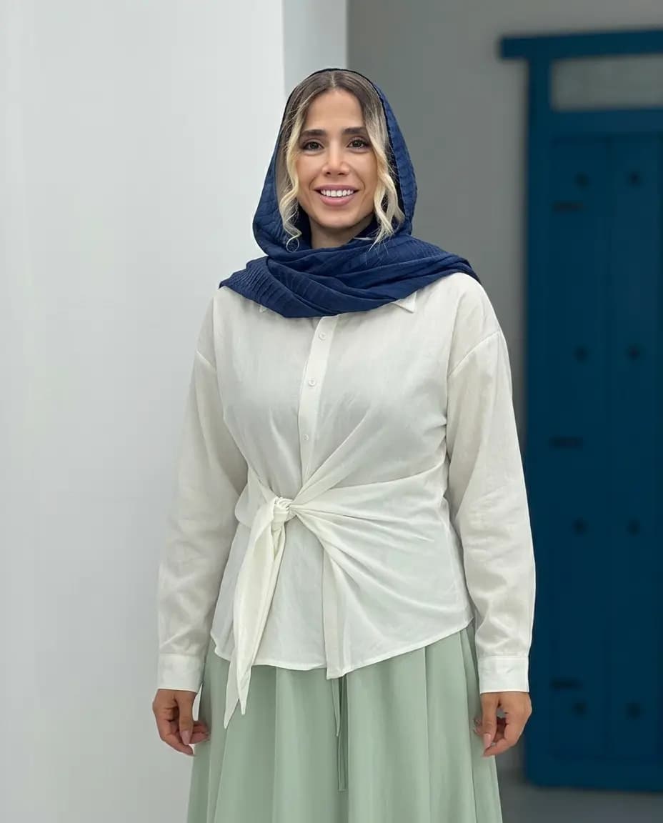 شومیز جلو گره ای وارداتی زنانه مدل فشن — تصویر ۸